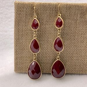 Premier Designs “Ruby” Triple Teardrop Earrings